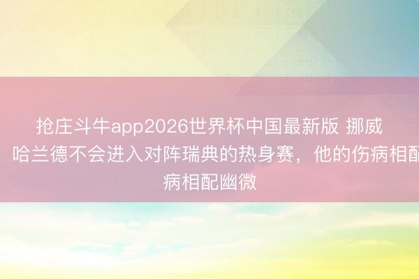 抢庄斗牛app2026世界杯中国最新版 挪威主帅:哈兰德不会进入对阵瑞典的热身赛,他的伤病相配幽微