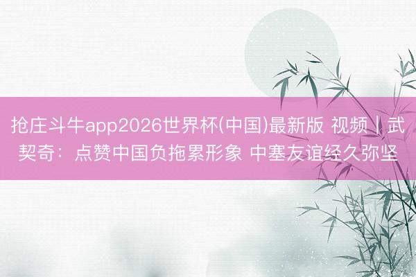 抢庄斗牛app2026世界杯(中国)最新版 视频｜武契奇：点赞中国负拖累形象 中塞友谊经久弥坚