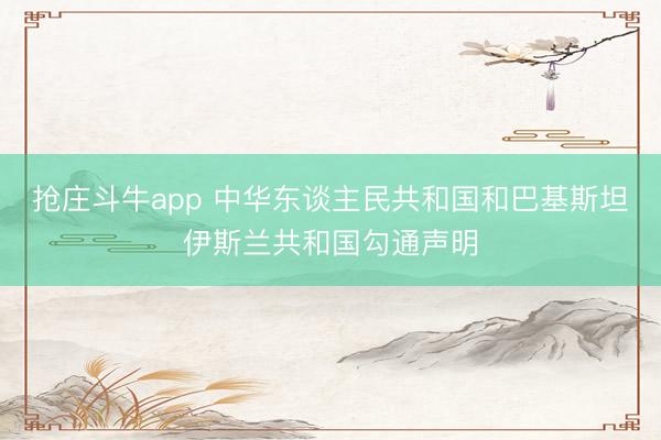 抢庄斗牛app 中华东谈主民共和国和巴基斯坦伊斯兰共和国勾通声明