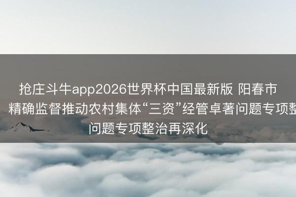 抢庄斗牛app2026世界杯中国最新版 阳春市纪委监委：精确监督推动农村集体“三资”经管卓著问题专项整治再深化